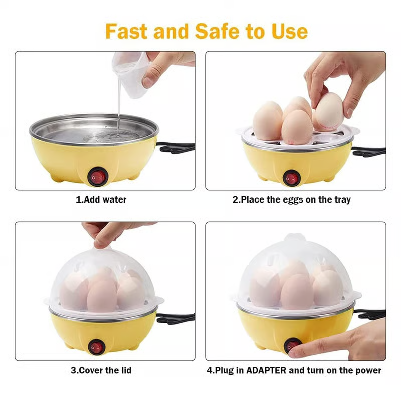 Ali Shipping Egg Boiler Electric Automatic Off 7 Egg Poacher for Steaming, Cooking, Boiling and Frying