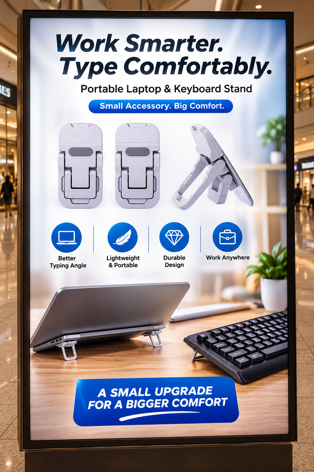 Foldable Mini Laptop & Keyboard Stand (2-Pack)