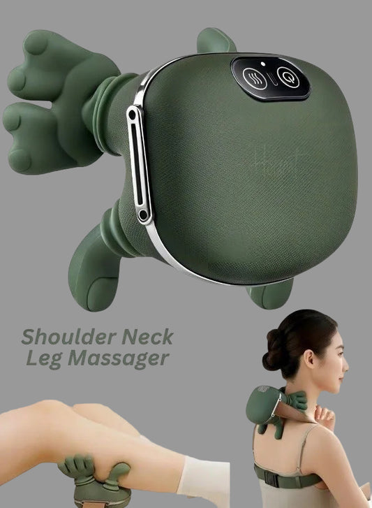 This portable massager is designed to mimic the technique of a professional masseuse, providing deep-tissue relief for the neck, shoulders, and legs.
