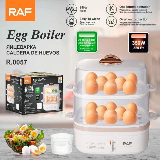 🚀 Streamline Your Mornings with the RAF Dual-Layer 16-Egg Boiler!