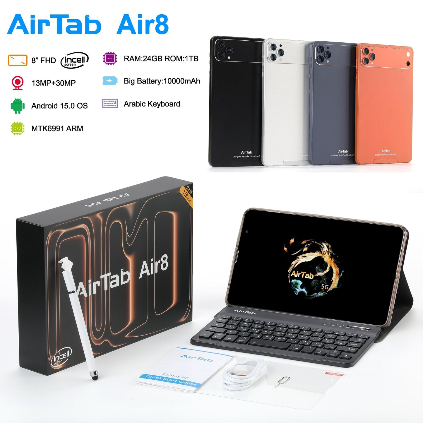 AirTab Air8  with Arabic Keyboard