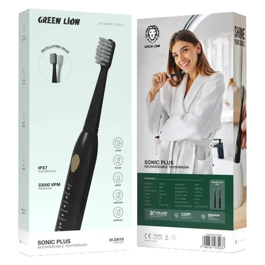🦁 Green Lion Sonic Plus Rechargeable Toothbrush 🪥✨